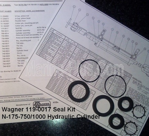 Wagner 119-0017 Seal Kit for N-175-750/1000 Hydraulic Cylinder 