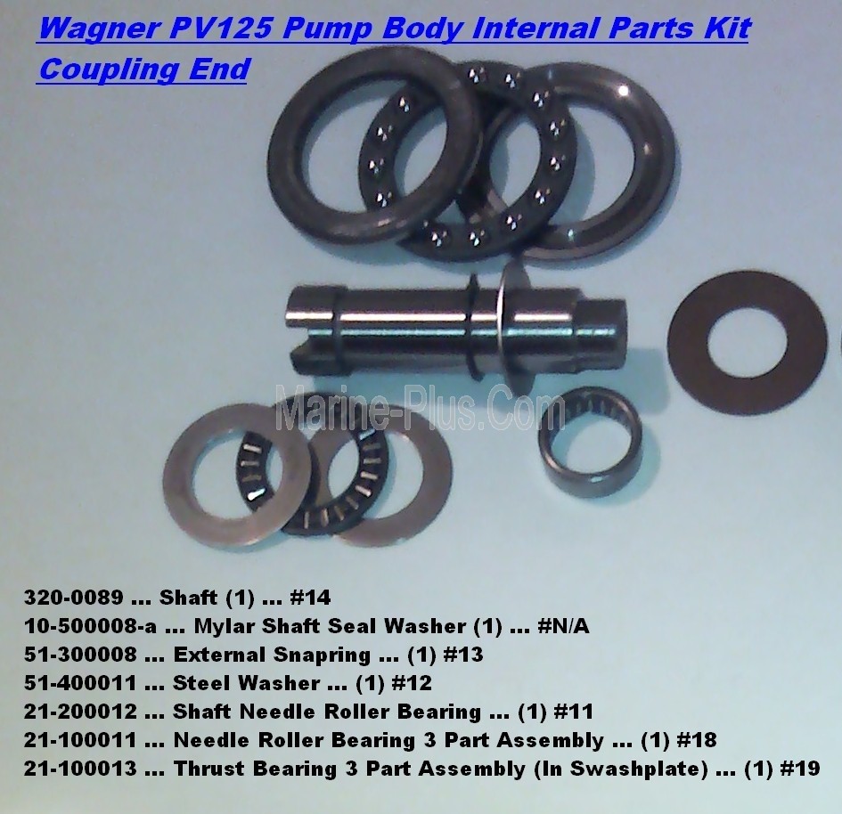 Wagner PV125 Pump Body Internal Parts Kit #119-0100-CE ... Coupling End (STOCK PHOTO)