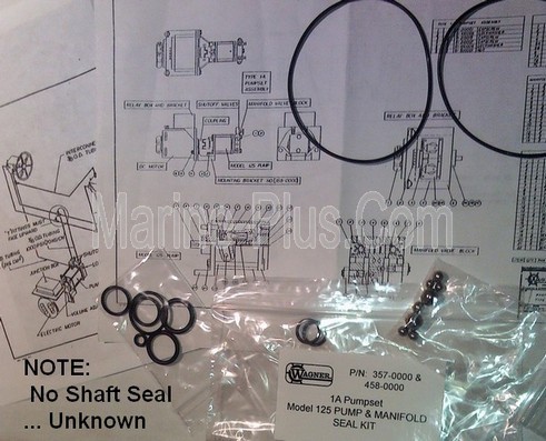 Wagner 1A Pump 357-0000 & Manifold 458-0000 Seal Kit ... No Shaft Seal (Unknown)