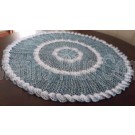 Hand Crochet Doily Centerpiece Tablecloth ... Blue White Large 33" Round