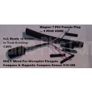 Wagner Compass Cable 7-Pin Female Receptacle Plug Repair Kit w/5 Wired Pins (New, Factory Crimped 3" Wires Attached)