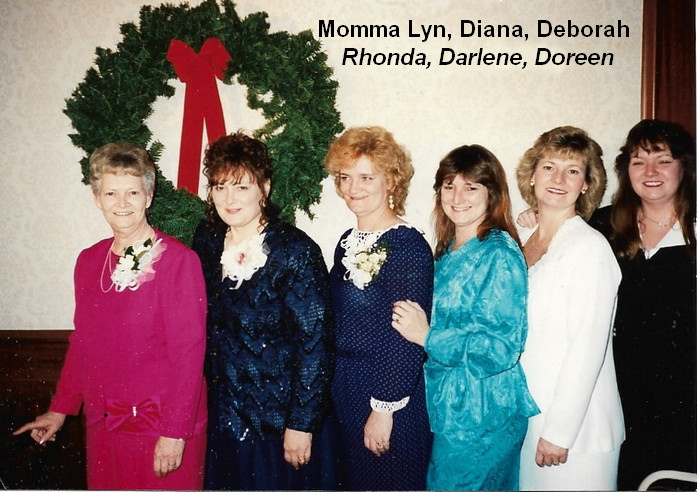Lyn with Daughters Diana, Deborah, Rhonda, Darlene & Doreen