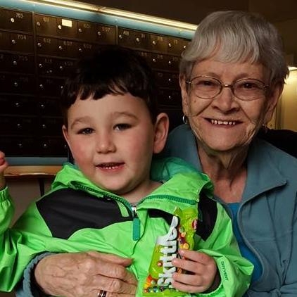 Lyn 'Noonie' enjoying Time with G-Grandson Jacob Kent