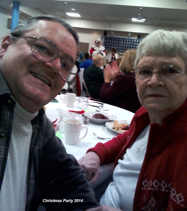 Lyn with Son Wayne at Amesbury Christmas Party 2014